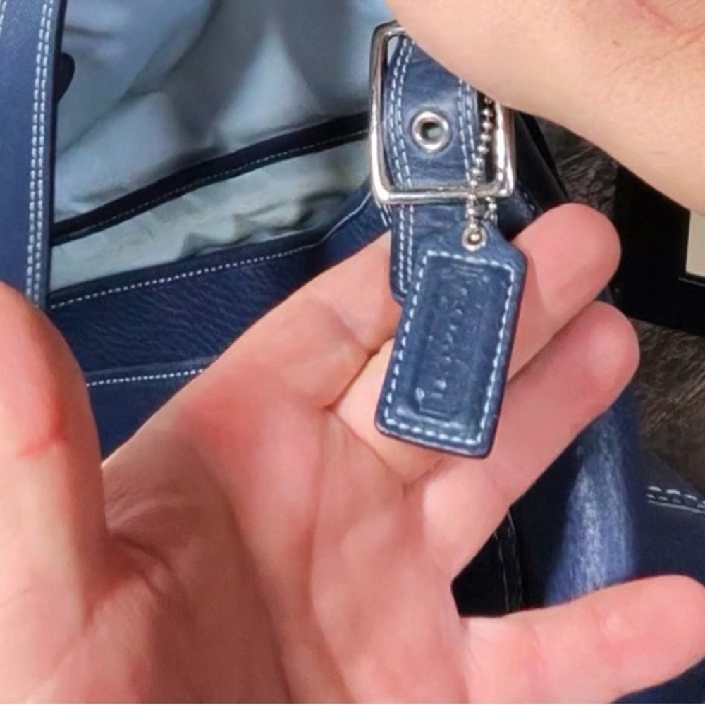 Coach Dark Blue Crossbody Bag Purse - Picture 6 of 13